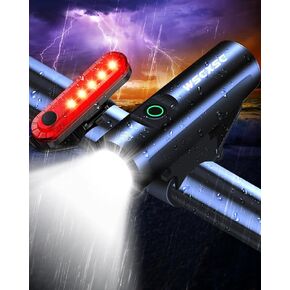 أضواء الدراجة لركوب الليل، 4000 لومن فائق السطوع للدراجة الأمامية والخلفية، مجموعة مصابيح أمامية للدراجة قابلة لإعادة الشحن عبر USB، ملحقات ركوب الدراجات الأمامية للبالغين والأطفال والرجال والنساء على الطرق الجبلية in Kuwait