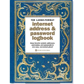 Celestial Large-Format Internet Address & Password Logbook (removable cover band for security)