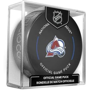 Avalanche Official Game Hockey Puck with Holder