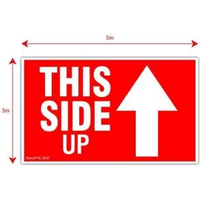 Kenco 3" X 5" This Side Up Warning Stickers for Shipping and Packing - 500 Permanent Adhesive Labels Per Roll