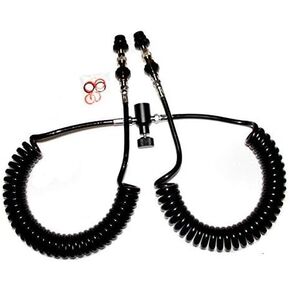 Dual 11.5 Ft Long Remote with QD and Slide Check Double Hose Black