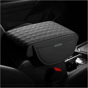 Car Armrest Cushion, Automotive Anti-Scratch Leather Memory Foam Center Console Pad Cover Protector Elbow Pillow Armrest Seat Box with Organizer Pockets Storage Bag, Universal Fit