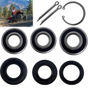 BIGLKNM Rear Axle Brake Drum Wheel Bearings Seals Kit for Honda Rubicon 500 2005-2013 Rancher 350 400 500 2000-2014 Foreman 400 450 1995-2004