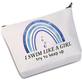 JXGZSO Swim Makeup Bag Swimming Lover I Swim Like A G Try to Keep Up Cosmetic Bag Swim Team Gift (I Swim Like Bag)