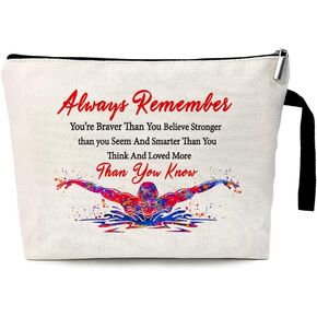 ZHANTUONE Swimmer Cosmetic Bag，Swimming Gifts，Swim Lover Gifts ，Swimmer，Swimming Team Gifts for Women，For Women Swim Lover Gift，Woman Swimming Survival Kit in Kuwait