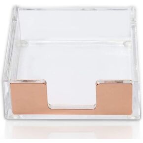 Acrylic Sticky Note Holder Desk Organizer Decor for 3x3 Sticky Notes Memo (Black)