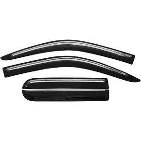 Window Visor Compatible with 2004-2012 Chevy Colorado & GMC Canyon Crew Cab, Tape On/External Tinted Acrylic Resistant Shield Cover Wind Sun Guard by IKON MOTORSPORTS, 2005 2006 2007 2008 2009 2010