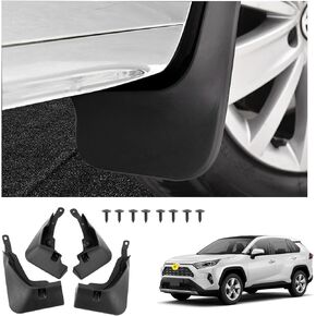 Upgraded CDEFG Mud Flaps Splash Guards for RAV4 2019 2020 2021 2022 2023 Mudflap Fender Flares Fit for Front and Back, Set of 4 (Black)