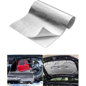 heat tape automotive heat shield tape automotive heat shield material self adhesive heat shield adhesive heat shield for Hose and Auto Use Heat Insulation Sheet Heat Reflective (12 x 24 Inch)