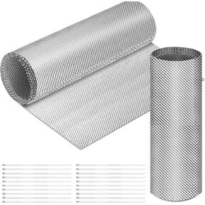 Exhaust Heat Shield Automotive, Embossed Aluminum Heat Shield Material with 20 Pcs Cable Metal Zip Ties for Heat Barrier, Fire Wall, Exhaust Wrap, Wall Behind Grill (15" x 93")