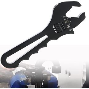 AN3-16AN Wrench Adjustable Aluminum Fitting Wrench Tool Set for An Hose Fitting Adapter End Black