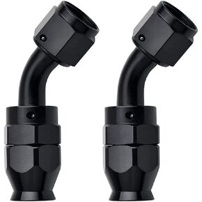 4PCS 6AN Straight PTFE Hose End Joint for PTFE E85 Fuel Line Fitting Adapter Black
