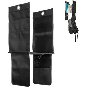 Hanging Locker Shelf Organizer with 2 Hooks and 4 Small Pockets