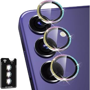 for Samsung Galaxy A36/A56 Camera Lens Protector, Individual Metal Ring Tempered Glass Lens Cover, [Strong Adsorption] Scratch Resistant Ultra-Thin HD Clear Lens Cover, 1 Set-Black