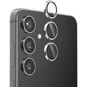 FLOLAB NanoArmour for Samsung Galaxy S24+ Plus Camera Lens Protector Durable, Tempered Glass Camera Cover, Aluminum Lens Cover, Anti Reflective TruColors Crystal Clear, and Easy to Install - Black