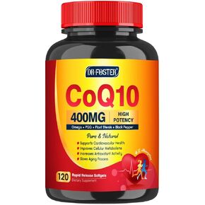 CoQ10 400mg SoftGels COQ10 - CQ10 Coenzyme Q10 Supplement, Plus PQQ, Omega 3, and Vitamin E, for Heart and Cellular Energy, 120 Servings