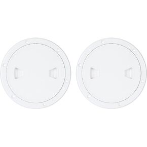 CertBuy 2 Pack 6 بوصة فتحة قارب مستديرة، فتحة فحص القارب الأبيض، فتحة تفتيش مستديرة 6 بوصات، فتحات قارب بلاستيكية ABS مستديرة فتحة تفتيش غير قابلة للانزلاق للمنشآت الخارجية