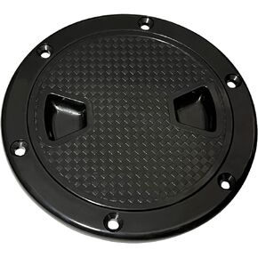 Akoleyer Marine Black Circular Non Slip Inspection Deck Plate Hatch w/Detachable Cover for Access Boat RV
