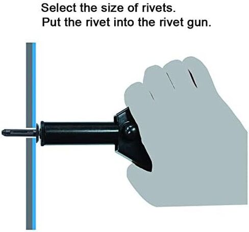 أدوات ORXPLUS 90 درجة زاوية برشام بلاستيك مجموعة مسدس يدوي عملية بيد واحدة مع 40 عينة من المسامير البلاستيكية in Kuwait