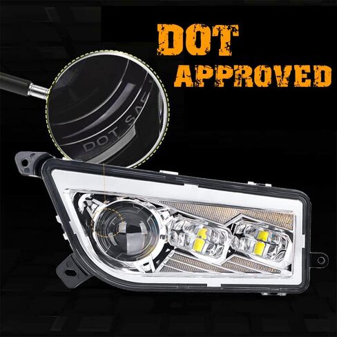 مصباح أمامي AUDEXEN 210W RZR LED، معتمد من DOT، إشارات انعطاف عالية/منخفضة الشعاع وDRL متوافقة مع UTV ATV 2014-2018 Polaris General RZR XP Turbo 1000 900s (أسود) in Kuwait