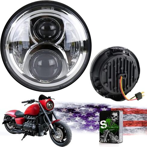 مصباح أمامي Valkyrie LED كروم غير هالو - لا يتطلب دعامة - التوصيل والتشغيل Daymaker - متوافق مع Honda Valkyrie in Kuwait