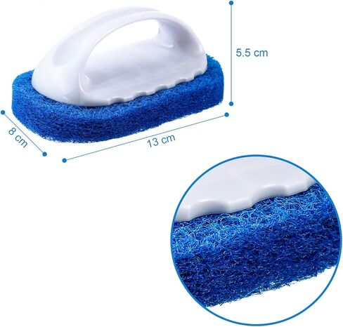 BBTO 4 عبوات من منظف فرش خشب الساج مع مقبض، فرشاة تنظيف من خشب الساج، وسادات تنظيف، أدوات تنظيف لسهولة التلميع والتلميع، وتنظيف ملحقات القوارب in Kuwait