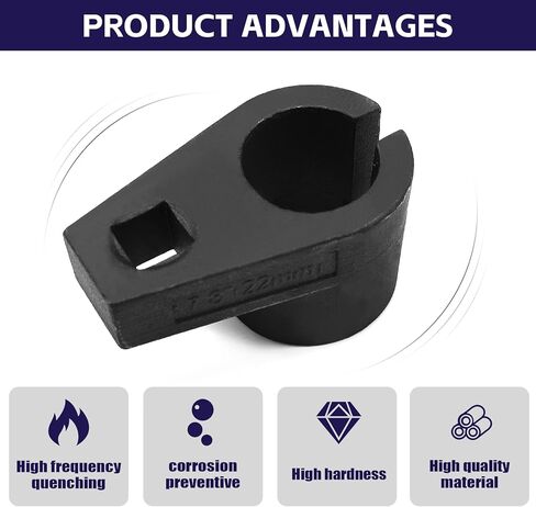مقبس مستشعر الأكسجين الأوفست، محرك 3/8 بوصة يتضمن أداة إزالة استشعار الأكسجين، 7/8 بوصة (22 مم)، مستشعر وصول بوابة الأسلاك من الجانب، عالمي لمعظم السيارات in Kuwait