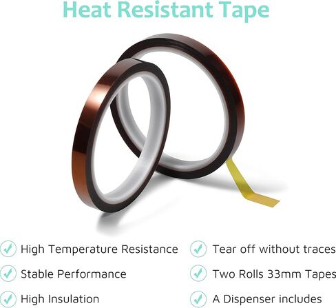 OFFNOVA Heat Tape Dispenser and Tapes Kit for Sublimation, a Desktop Holder and 2 Rolls 33m x 10mm Heat Resistant Tape for Cricut and More (Red) in Saudi Arabia