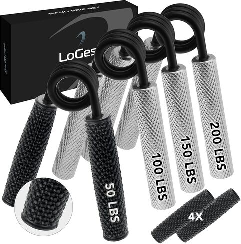 Logest Metal Hand Grip Set, 100LB-200LB 3 Pack 50LB-200LB 4 Pack No Slip Heavy-Duty Grip Strengthener with Gift Box, Great Wrist & Forearm Hand Exerciser, Home Gym, Hand Gripper Grip Strength Trainer in Saudi Arabia