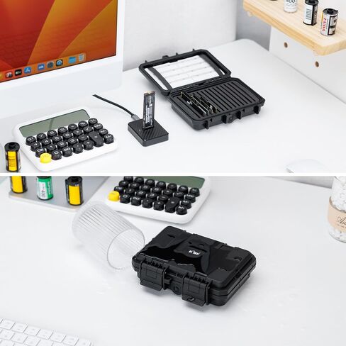 Hard Plastic 15 Slots M.2 2280/2260/2242/2240/2230 Case, Water-Resistant Shockproof M.2 SSD Holder with Label & Notepaper, M.2 2280 SSD Card Case Vertical Style M.2 Drive Storage Box in Kuwait