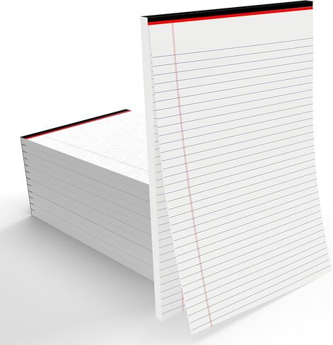 E-CLIPS USA Notepads, Legal Pads, Note Pads 8.5 x 11, Legal Wide Rule Notepad, White, Chipboard Back, Writing Pad, Office Supplies, 50 Sheets Per Pad (12 Pack) in Saudi Arabia
