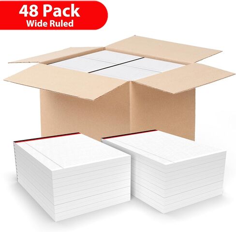 E-CLIPS USA Notepads, Legal Pads, Note Pads 8.5 x 11, Legal Wide Rule Notepad, White, Chipboard Back, Writing Pad, Office Supplies, 50 Sheets Per Pad (12 Pack) in Saudi Arabia
