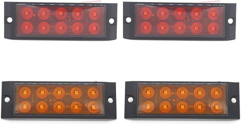 JXOFROAD 4 قطع مصابيح LED للعلامات الجانبية الحمراء، 12 فولت أضواء التخليص الأمامي والخلفي مقاومة للماء ضوء إشارة الذيل لسيارة شاحنة RV بيك اب تخييم in Kuwait