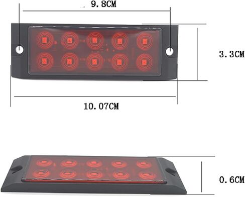 JXOFROAD 4 قطع مصابيح LED للعلامات الجانبية الحمراء، 12 فولت أضواء التخليص الأمامي والخلفي مقاومة للماء ضوء إشارة الذيل لسيارة شاحنة RV بيك اب تخييم in Kuwait