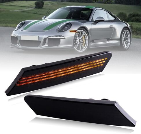 Nrgedzam أضواء LED للعلامات الجانبية مصباح متسلسل ديناميكي عدسة مدخنة متوافقة مع 1997-2004 بورش 911 996 986 in Kuwait