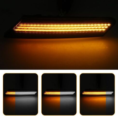 Nrgedzam أضواء LED للعلامات الجانبية مصباح متسلسل ديناميكي عدسة مدخنة متوافقة مع 1997-2004 بورش 911 996 986 in Kuwait