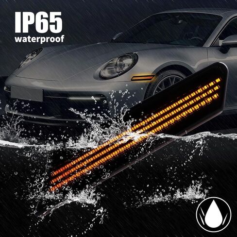 Nrgedzam أضواء LED للعلامات الجانبية مصباح متسلسل ديناميكي عدسة مدخنة متوافقة مع 1997-2004 بورش 911 996 986 in Kuwait