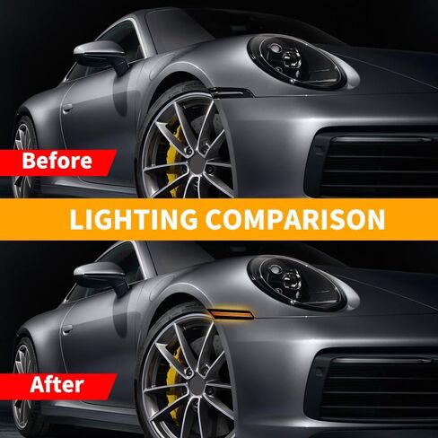 Nrgedzam أضواء LED للعلامات الجانبية مصباح متسلسل ديناميكي عدسة مدخنة متوافقة مع 1997-2004 بورش 911 996 986 in Kuwait