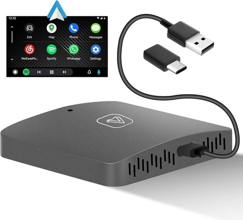 محول SIXWIN Android Auto اللاسلكي لمصنع OEM سلكي Android Auto Cars التوصيل والتشغيل، إعداد سهل لاسلكي Android Auto Dongle لهواتف Android يحول Android Auto السلكي إلى لاسلكي in Saudi Arabia