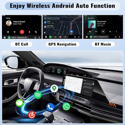 محول SIXWIN Android Auto اللاسلكي لمصنع OEM سلكي Android Auto Cars التوصيل والتشغيل، إعداد سهل لاسلكي Android Auto Dongle لهواتف Android يحول Android Auto السلكي إلى لاسلكي in Saudi Arabia