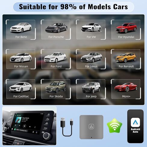 محول SIXWIN Android Auto اللاسلكي لمصنع OEM سلكي Android Auto Cars التوصيل والتشغيل، إعداد سهل لاسلكي Android Auto Dongle لهواتف Android يحول Android Auto السلكي إلى لاسلكي in Saudi Arabia