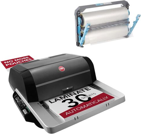 GBC Foton 30 Automated Pouch-Free Laminator with Starter Film-Cartridge Included (FOTON30120NA) & GBC 3 Mil Foton 30 Reloadable Cartridge, 185' Laminating Film (FOTONRC003C) in Saudi Arabia