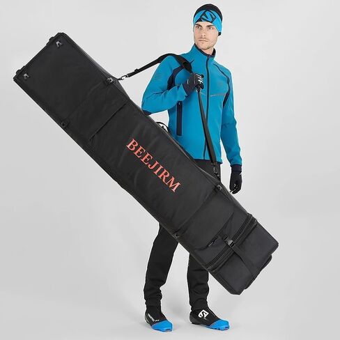 Beejirm Snowboard Bag with Wheels, Padded Ski Bag for Flying Air Travel Adjustable Length 63-75 inch Waterproof Roller Snowboard Bag in Kuwait