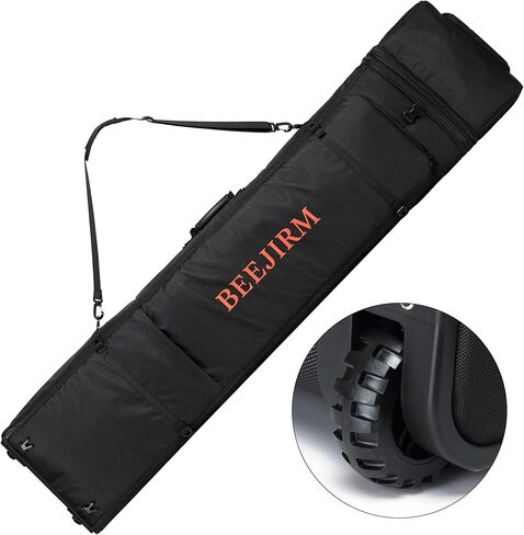 Beejirm Snowboard Bag with Wheels, Padded Ski Bag for Flying Air Travel Adjustable Length 63-75 inch Waterproof Roller Snowboard Bag in Kuwait
