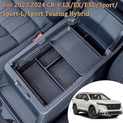 PIMCAR 2 قطعة منظم وحدة التحكم المركزية Honda CRV وصينية مسند الذراع، 2023 2024 CR-V ملحقات هجينة مادة بلاستيك ABS صندوق تخزين مقسم in Saudi Arabia