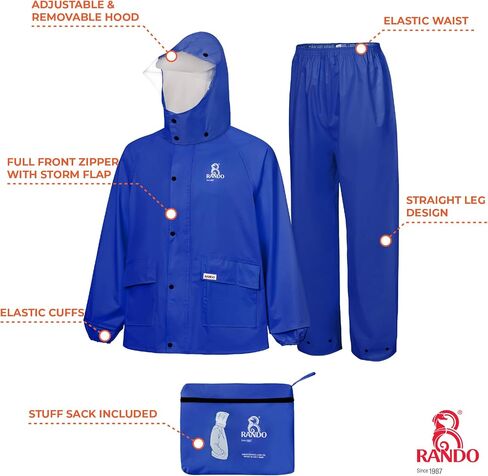 RANDO Rain Suits For Men And Women Waterproof | Motorcycle Rain Gear | Heavy Duty Rainwear (BST) in Saudi Arabia