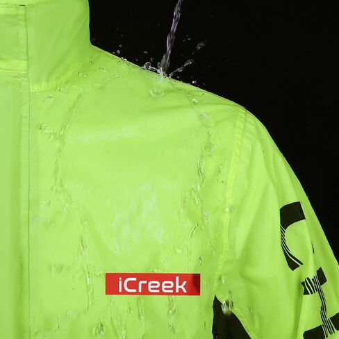 بدلة مطر للدراجات النارية من iCreek للرجال والنساء، معطف مطر مقاوم للماء ومقاوم للماء في الهواء الطلق مع غطاء للرأس in Kuwait