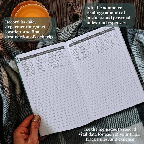 JUBTIC Auto Mileage Log Book for Taxes,Vehicle Maintenance Log Book,Mileage Tracker for Car with Mileage,Expense,Gas Consumption & Lubrication,A5 Size,1,674 Mileage Entries,A5 Size(Dark Green) in Kuwait