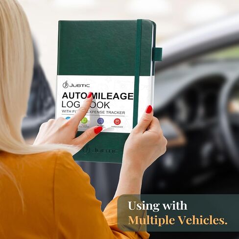 JUBTIC Auto Mileage Log Book for Taxes,Vehicle Maintenance Log Book,Mileage Tracker for Car with Mileage,Expense,Gas Consumption & Lubrication,A5 Size,1,674 Mileage Entries,A5 Size(Dark Green) in Kuwait