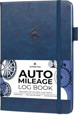 Clever Fox Auto Mileage Log Book – Vehicle Logbook with Mileage, Expense, Gas Consumption & Lubrication Trackers – Driving Logger for Car Records – A5 Size, 1,674 Mileage Entries (Gray) in Saudi Arabia